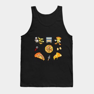 Assorted Veggie and Pepperoni Pizza Toppings Set Designs Pack Tank Top